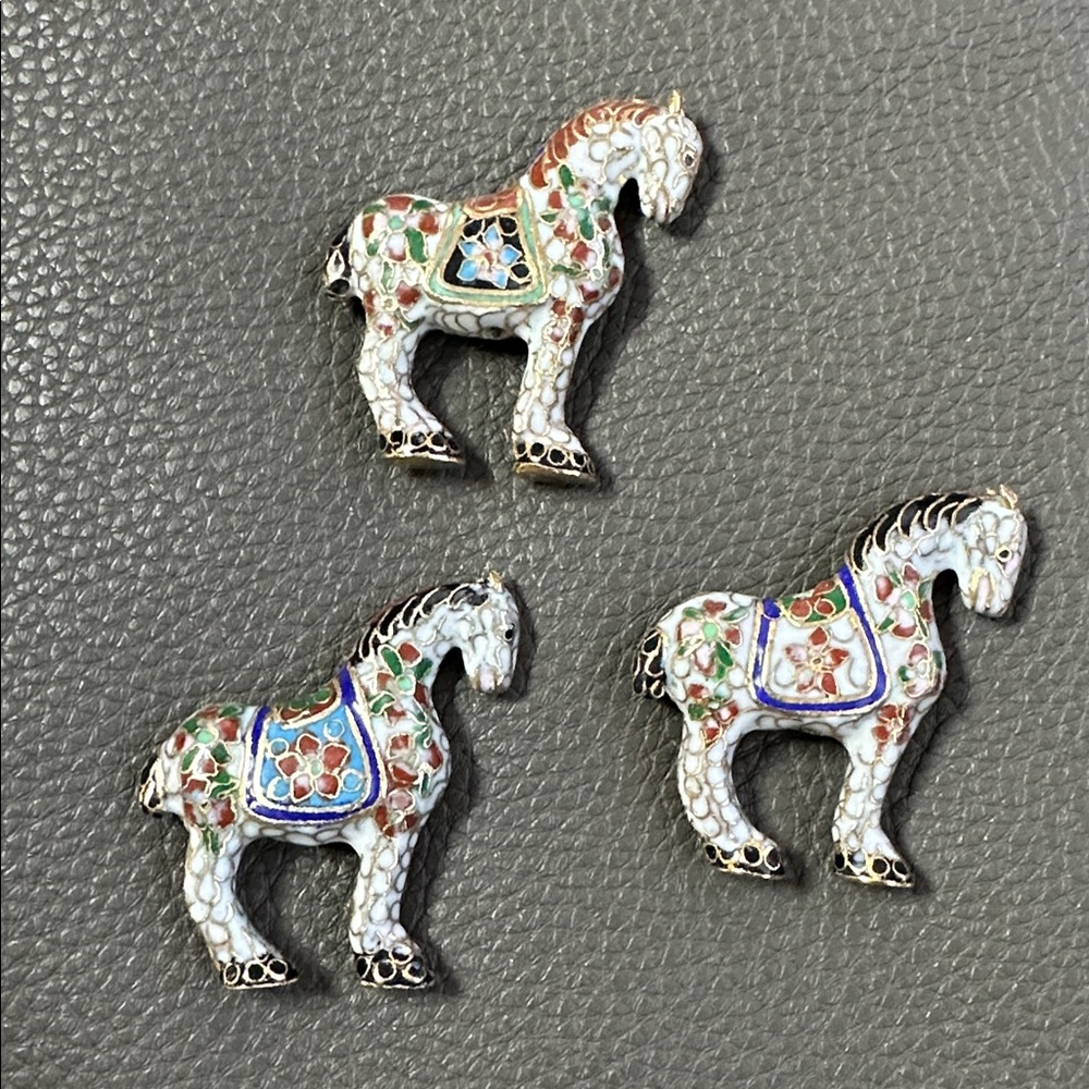 Rare Vintage Cloisonné Horse Bundle - Picture 2 of 9